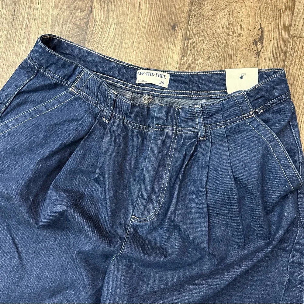 Free People We The Free Equinox Denim Trousers Blue Jeans Wide Leg Size 30
